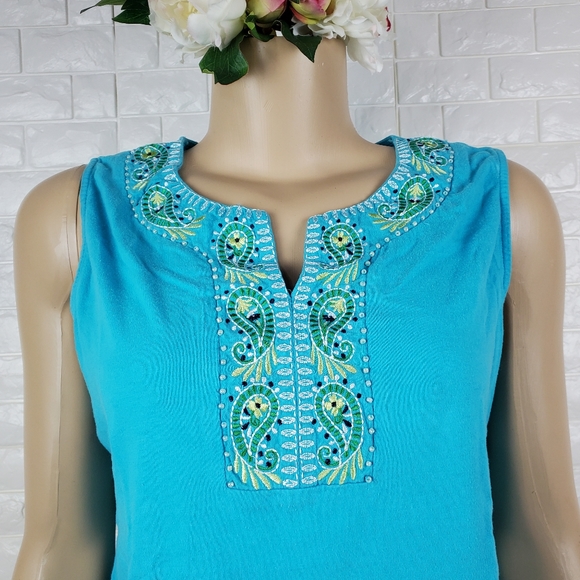 croft & barrow large blue sleeveless top ( 5 for $20 ) - Picture 4 of 9